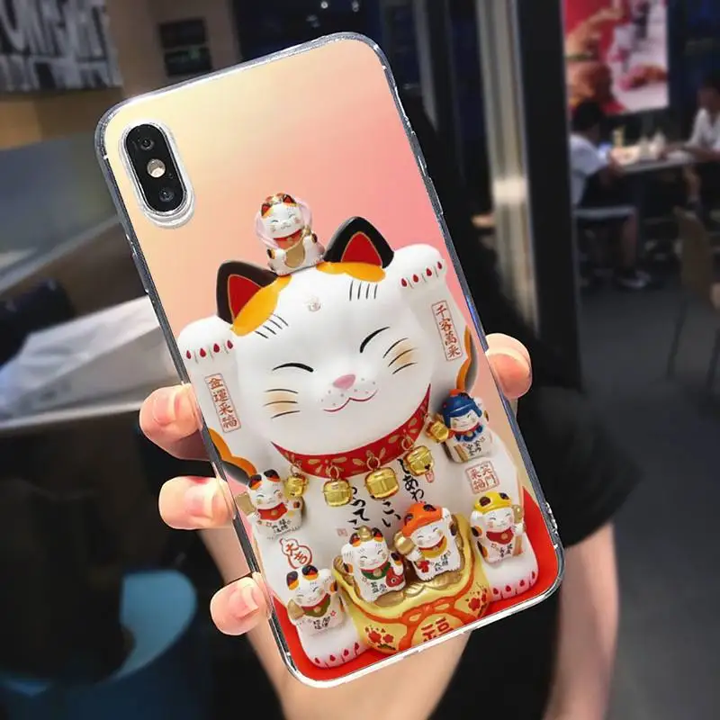 

Beckoning cat japanese style Phone Case Transparent soft For iphone 5 5s 5c se 6 6s 7 8 11 12 plus mini x xs xr pro max