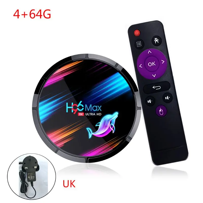 Приставка Смарт ТВ H96 MAX X3 S905X3 2 4G/5G Wifi BT4.0 медиа приставка 4 + 32 ГБ/64 Гб/128 ГБ для