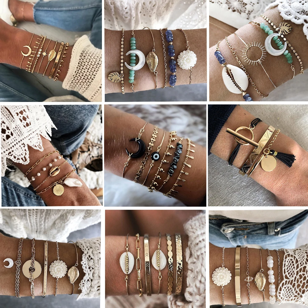 VIVILADY 30 стилей BOHO Multilay Открытый регулируемый женский шарм браслеты шикарные