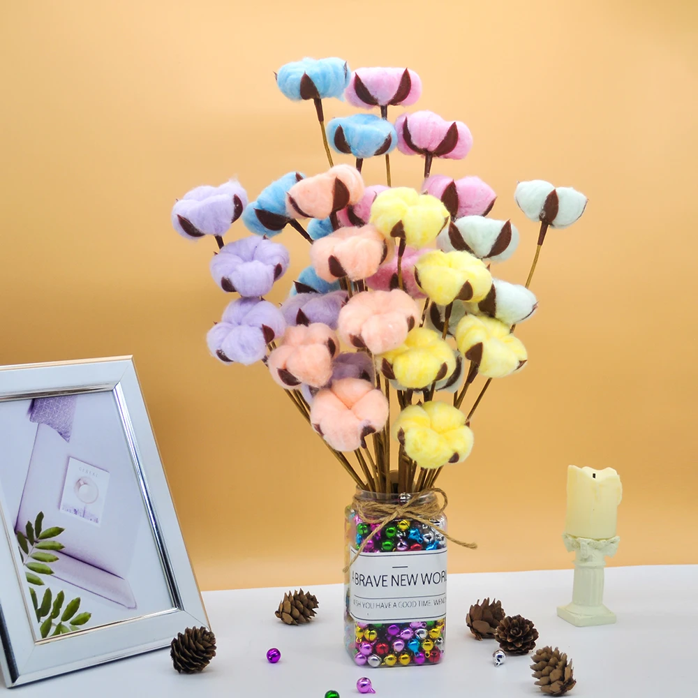 

1PCS Artificial Kapok Color Flower Branch DIY Vase Bouquet Immortal Flower Home Living Room Wedding Room Decoration
