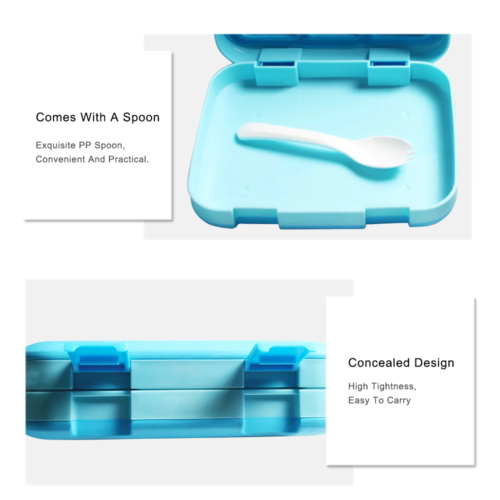 Портативные Детские Ланч боксы емкостью 800 мл с 5 отделениями коробка микроwavable