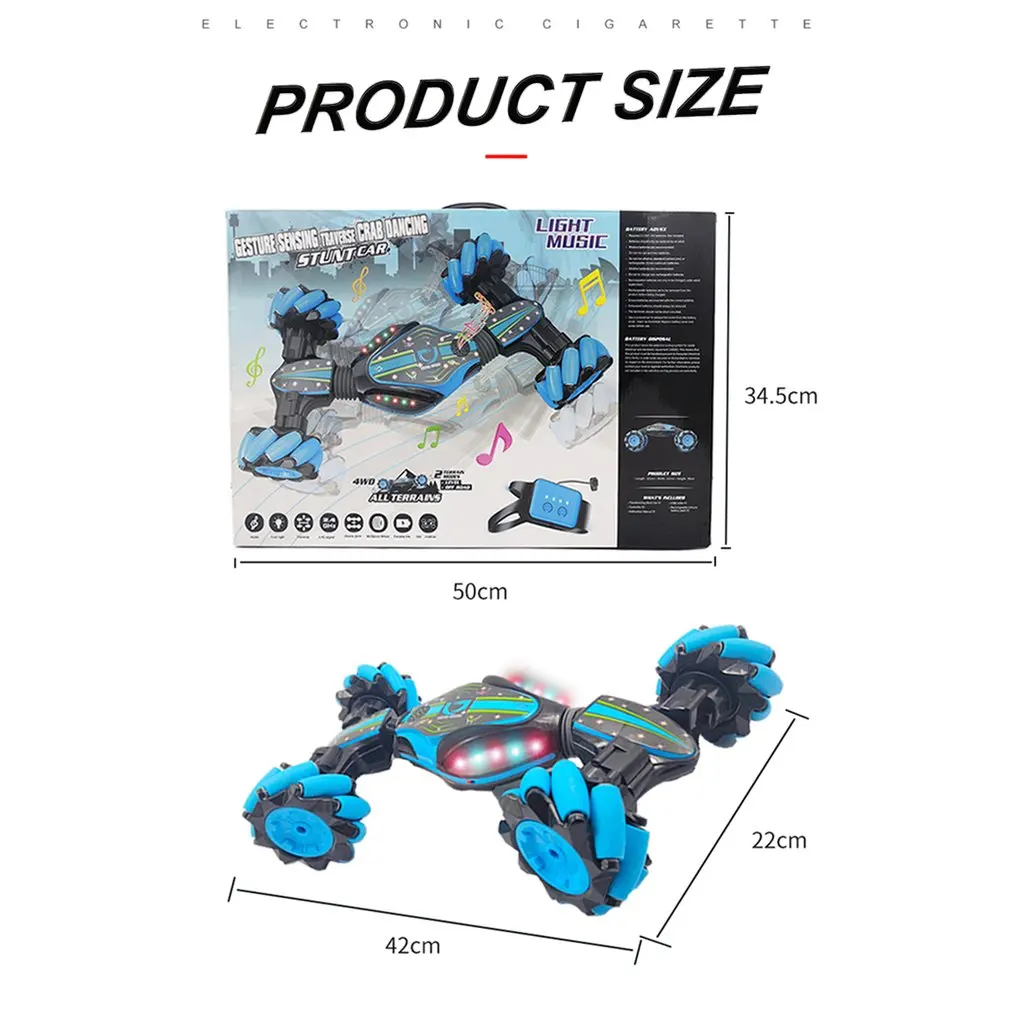 GW124 2.4Ghz Remote Climbing Control Stunt Car Gesture Sensing Twisting Off-Road Vehicle Light Music Drift Dancing Side RC | Игрушки и