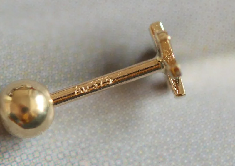 Выбор шага 9k чистого золота шар из нержавеющей стали круглый завинчивающаяся