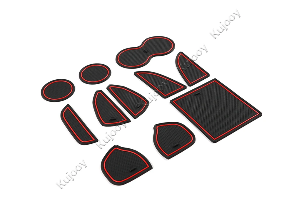 

For Dodge Challenger 2015+ Door Slot Mat Water Cup Holder Mat Pad Car Styling Accessories