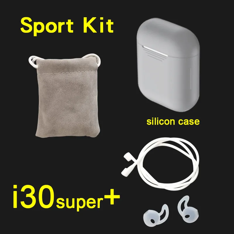 i30super kit gray I30super TWS не w1 чип Беспроводной Bluetooth гарнитуры i30 TWS pk i10 i12 i200 i9000 TWS для iPhone Android i30 TWS - Цвет: i30super kit gray
