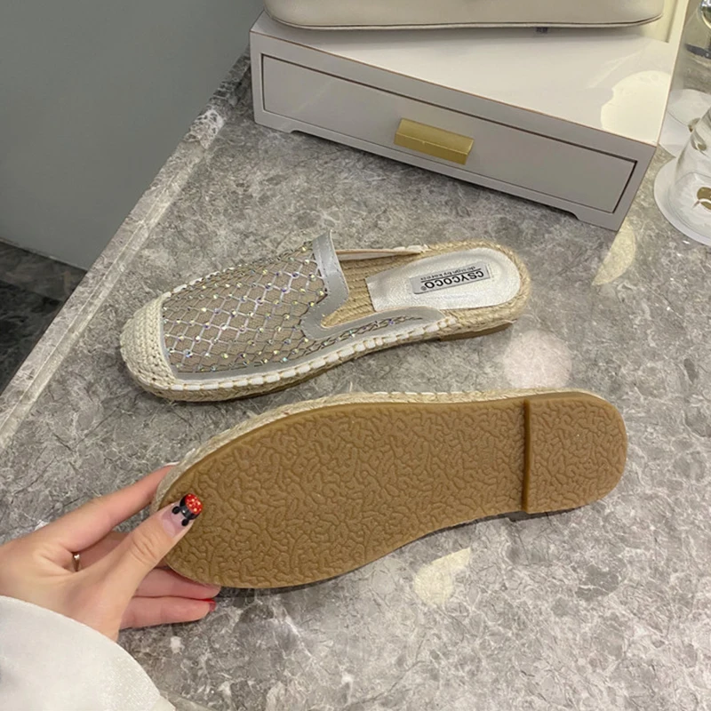 Сетчатые эспадрильи Женская обувь на плоской подошве из пеньки Женские весенние