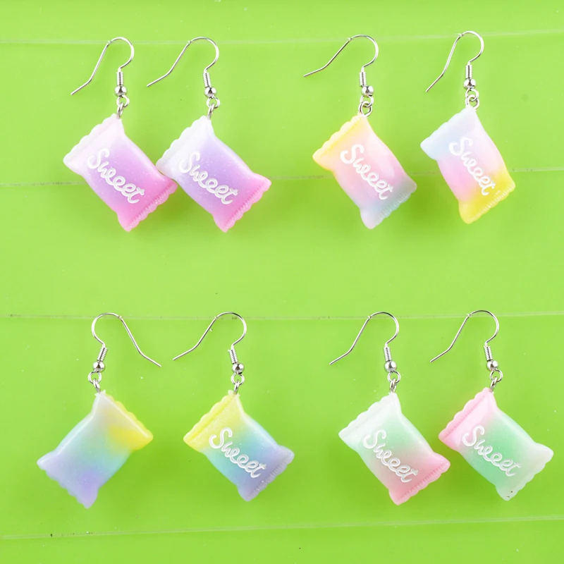 Kawaii серьги-подвески в форме капли Модные женские серьги из смолы сладкие