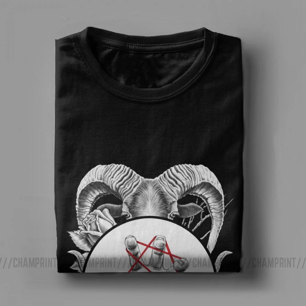 Литые футболки &quotБафомет&quot для мужчин Occult Pagan Magic Wicca 100% хлопковая футболка с