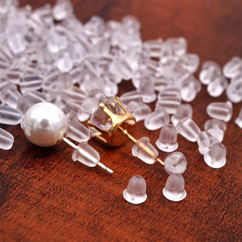 

100 PCS Rubber Earring Backs Hooks Stoppers Ear Post Nuts Findings Accessories For Jewelry Making Stud Earrings Wholesale TSLM2
