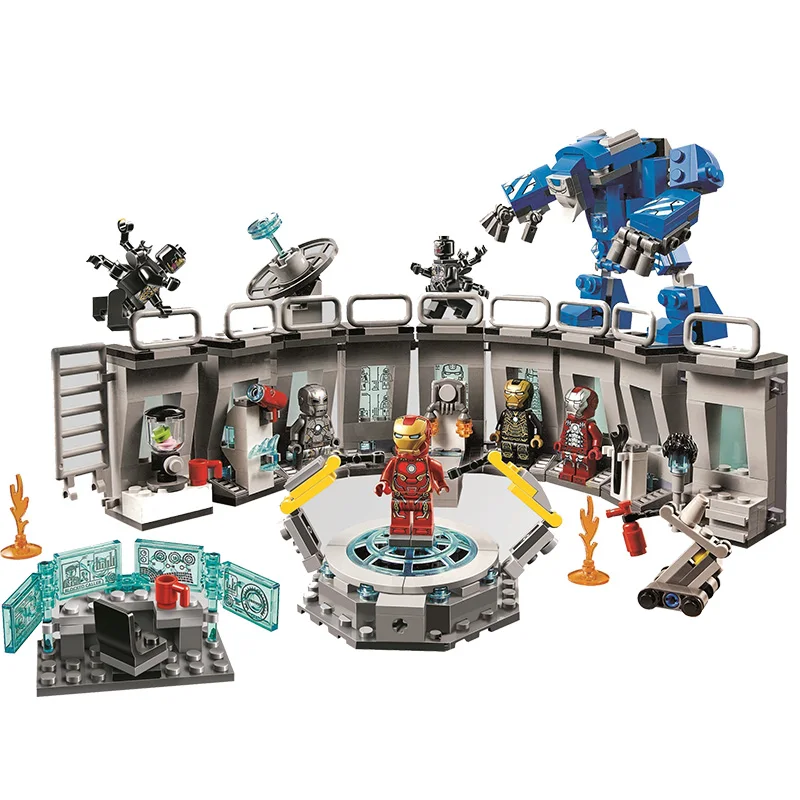 Новые Супер Герои ЖЕЛЕЗНЫЙ ЧЕЛОВЕК зал брони Совместимость 76125 строительный