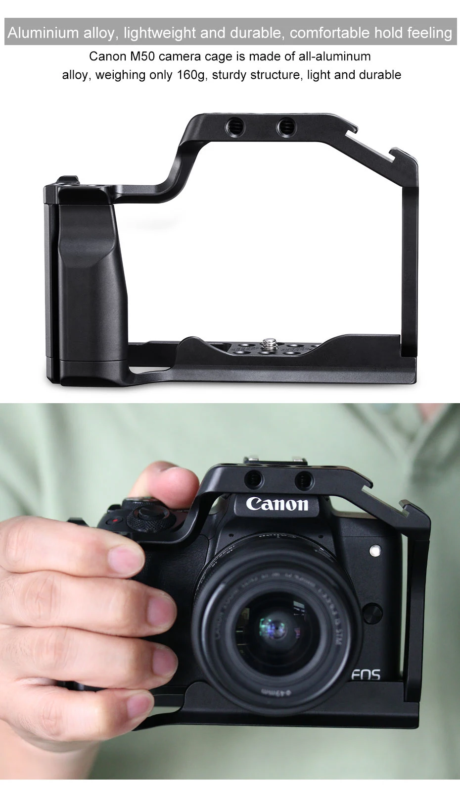 Клетка для камеры DSLR для Canon EOS M50 клетка с креплением Горячий башмак для быстрого крепления для видеосъемки VS SmallRig