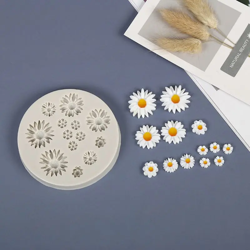 

Floral Resin Mold Rose Flower Daisy Flower Pendant Silicone Mold Jewelry Tools F3MF