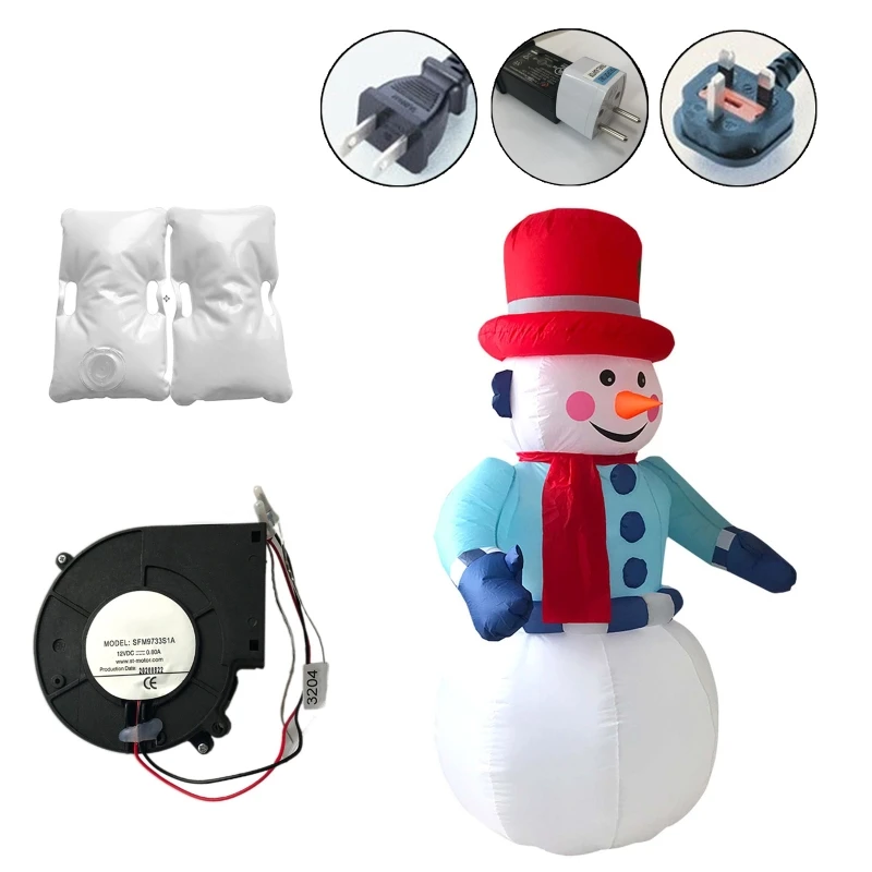 

Inflatable LED Lights Christmas Santa Claus Snowman Decorations Blow up Props R66D