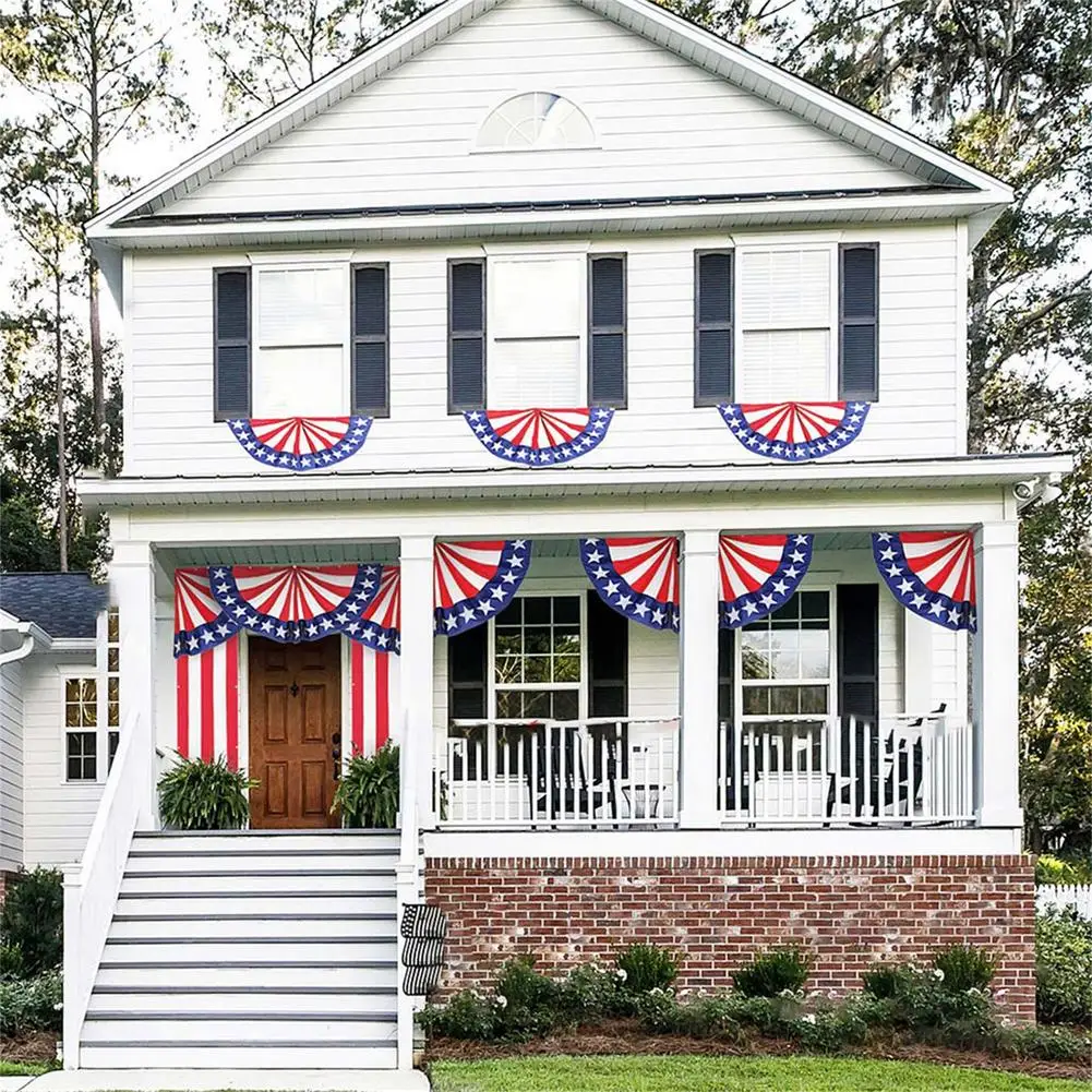 Винтажный флаг с вышивкой в форме флага американского Дня независимости мятой