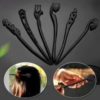 1pc elegant womens carved hair clip handmade wooden hairpins hair stick hair accessories headwear retro