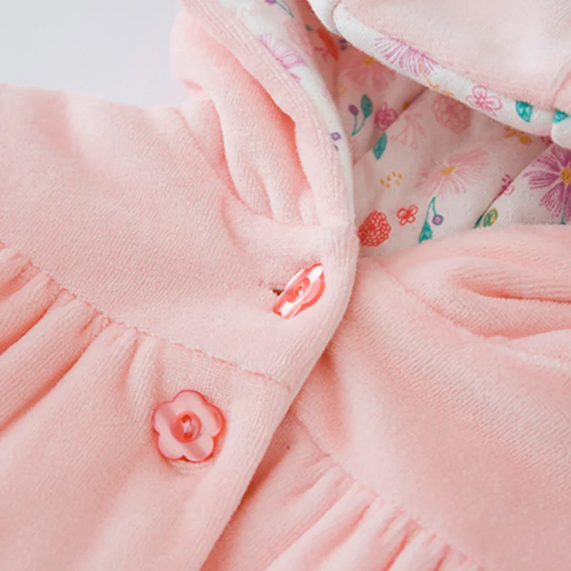 

Autumn style children's jacket pink quilted flowers girls jacket
