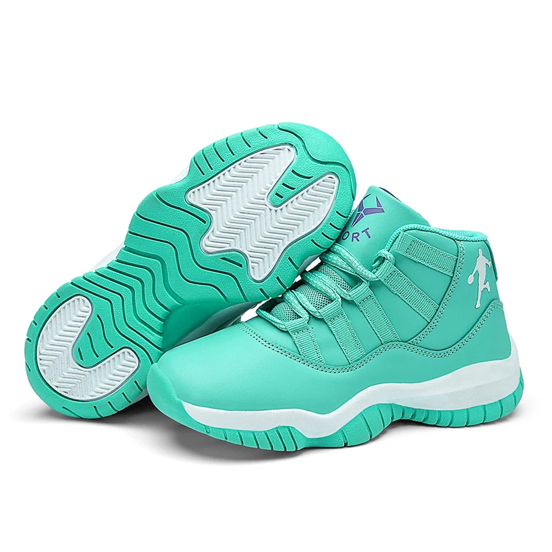 JIEMIAO 2021 New Big Children Basketball Shoes Breathable Boys Basketball Sneakers Outdoor Non-slip Kids Basket Trainer Shoes