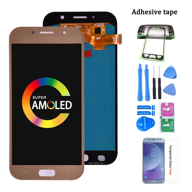 ЖК дисплей Super Amoled для Samsung Galaxy A7 2017 A720 A720F дигитайзер сенсорного экрана в сборе