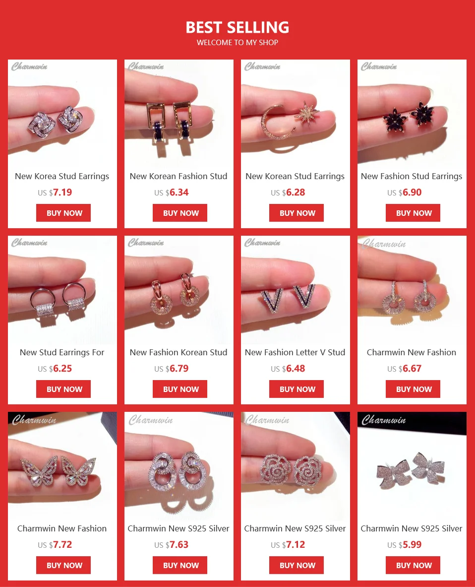 Charmwin Новые Модные корейский Серебряный игольчатые серьги-гвоздики для женщин серьги тренд Стразы круглые серьги для женщин PE1871