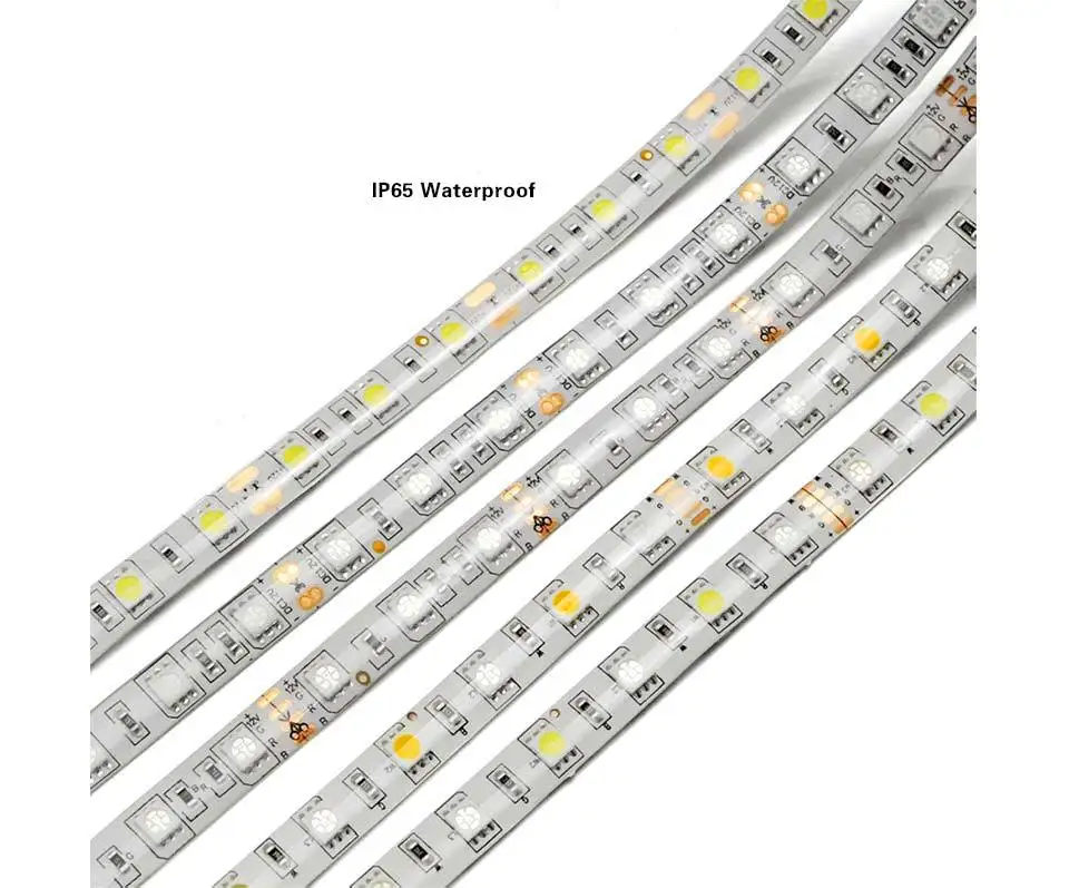 Гибкая Водонепроницаемая светодиодная лента SMD 5050 RGB 300 12 В/24 В постоянного тока 5 м