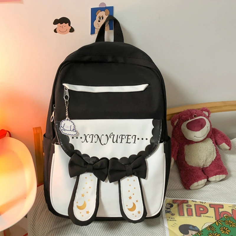 

Women Student Backpack Teenagers Girls Oxford Bagpack Cute Rabbit School Bag Female Anti Theft Rucksacks Ladies Travel Backpacks