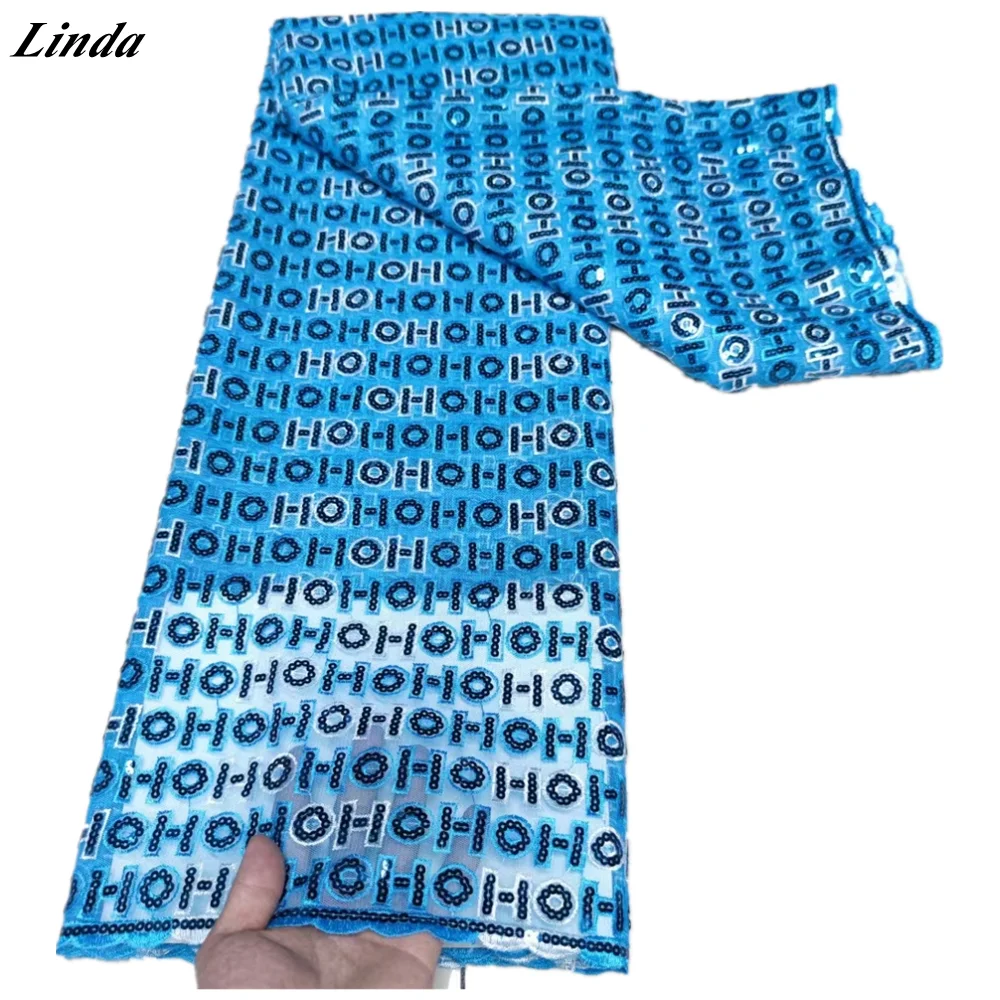 

Африканская кружевная ткань 2021 высокое качество кружева нигерийский кружевное с блестками отделкой Вышивание вина нигерийской свадьбы кр...