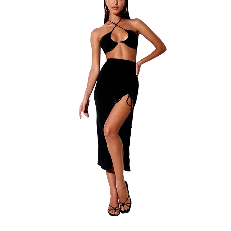 Элегантная женская юбка на шнуровке с завышенной талией