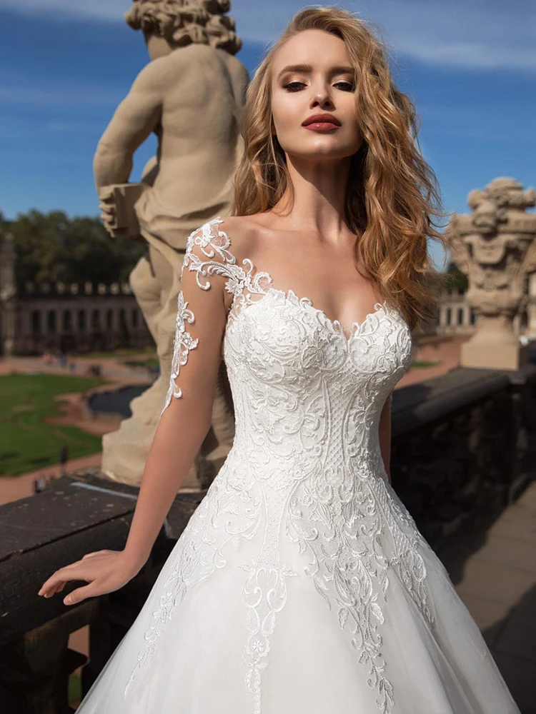 

BAZIIINGAAA Simple Wedding Dress Lace Little Beading Strapless Dress Luxury WeddingGowns Bridal Can Be Washed Bride Dresses