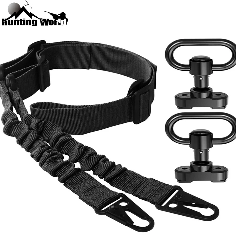 

Tactical Adjustable 2 Point Rifle Sling Strap Shoulder Strap Belt with Sling Swivel mount for Hunting Accessory Dropshipping