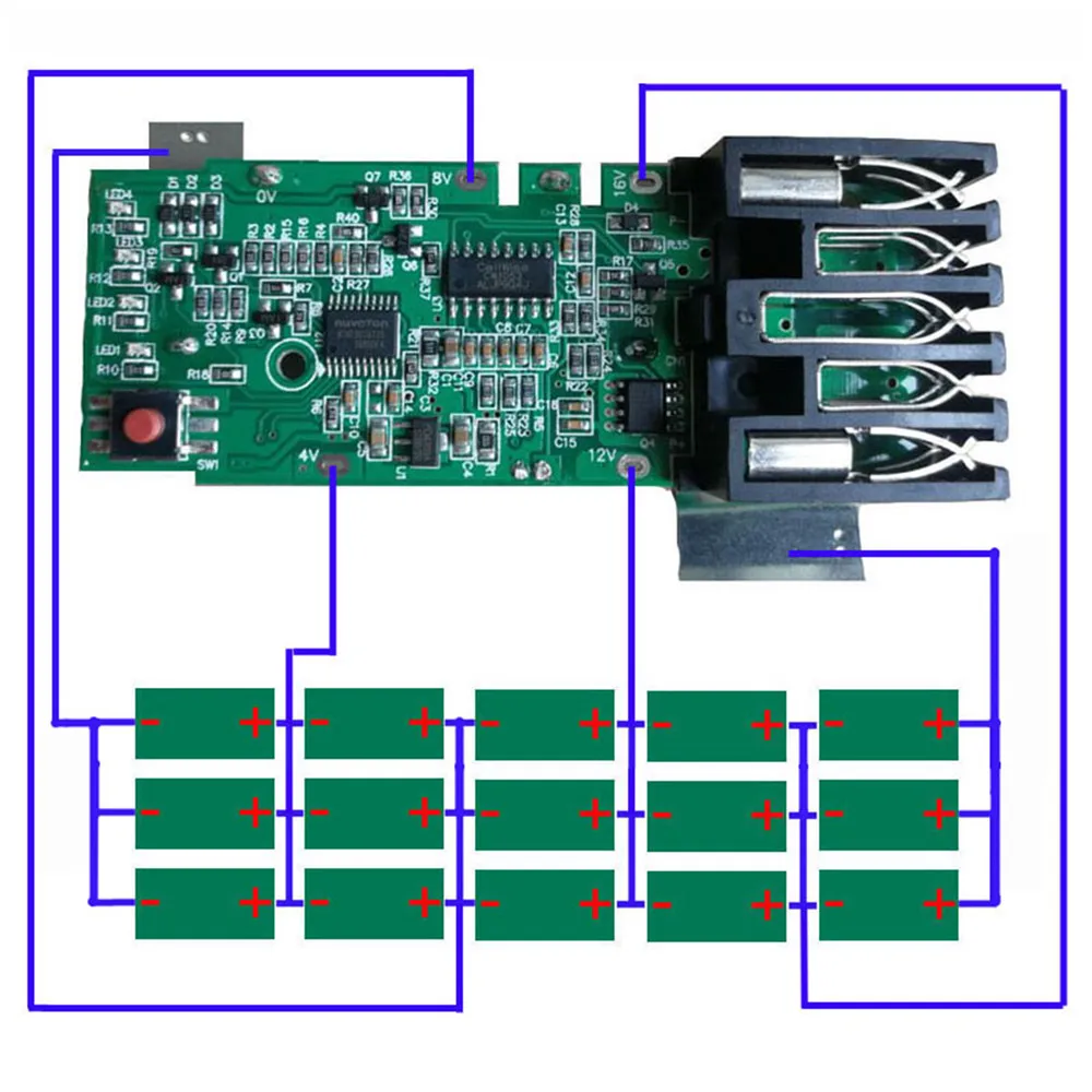 Защитная печатная плата M18 PCB для зарядки Milwaukee 18V Li-Ion аккумуляторная | Электроника