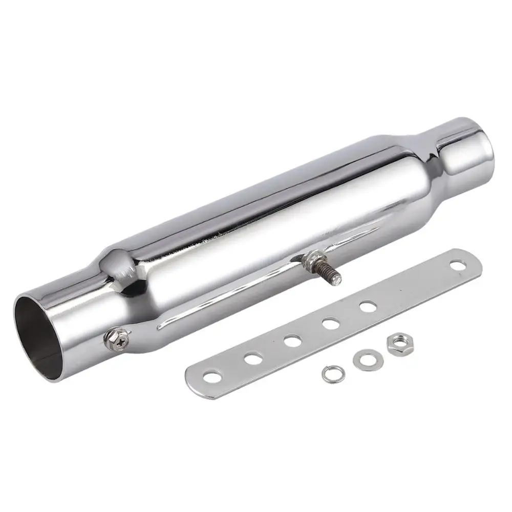 Justech 1 шт. универсальная выхлопная труба для Кафе Racer и Bobber 12 Дюймов серебряная
