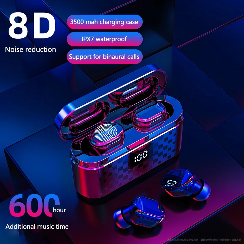 Стерео звук Bluetooth V5.0 наушники портативный TWS Беспроводные спортивные сенсорная