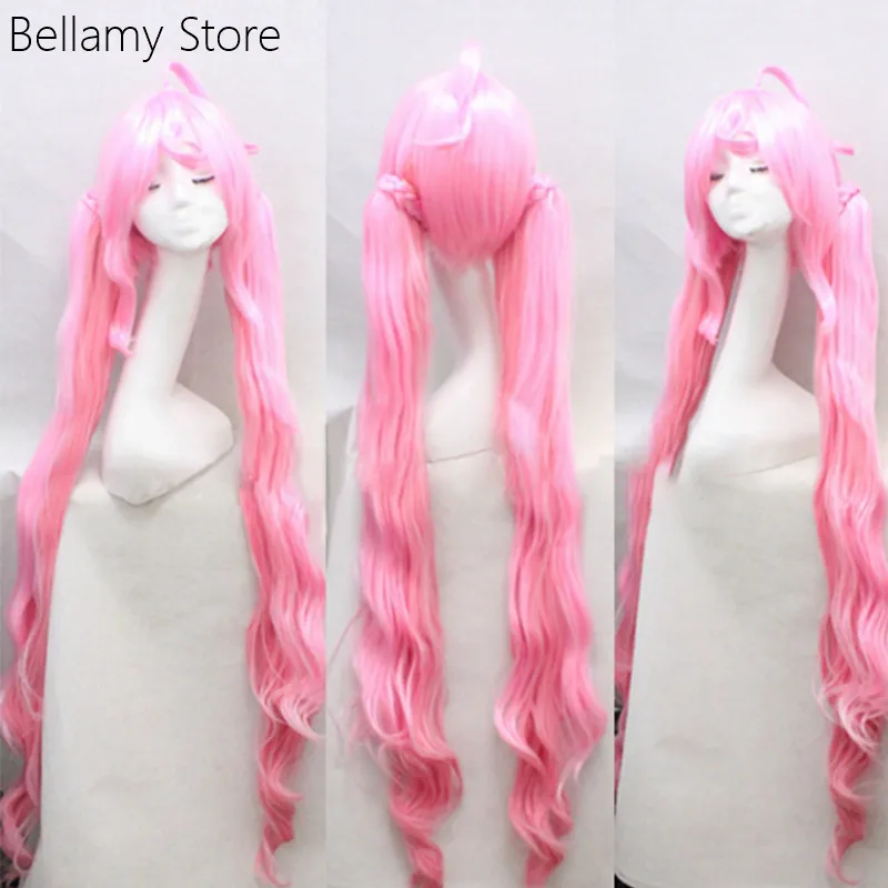 Парик для косплея элмеч лаби Длинный розовый термостойкий синтетический
