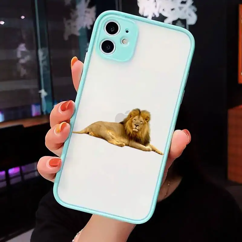 

Horror animal lion King of the forest Phone Cases matte transparent For iphone 7 8 11 12 plus mini x xs xr pro max cover