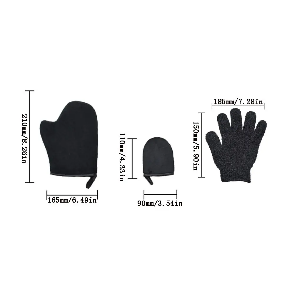 

3pcs Scrub Mitt Magic Peeling Glove Exfoliating Tan Removal Mitt Self Tanner Body Cleaning Cream Mousse Self Tan Applicator