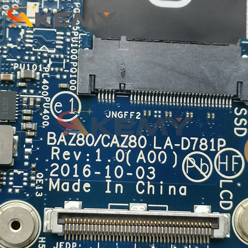 

Akemy BRAND NEW I7-8500Y 8GB FOR DELL XPS 9365 Motherboard BAZ80 LA-D781P CN-0DFJ27 DFJ27 Mainboard 100% tested
