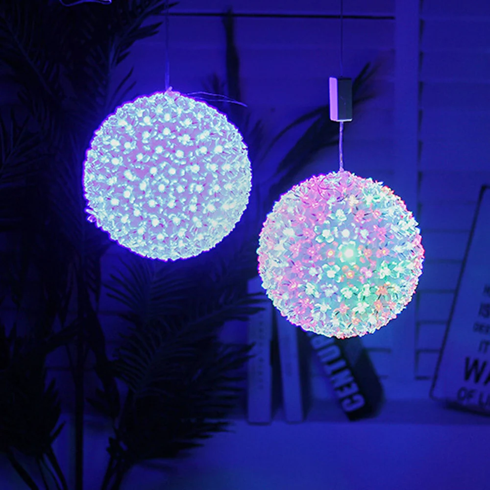 Круглый шар на батарейках 50 светодиодный Сказочный светильник хрустальный