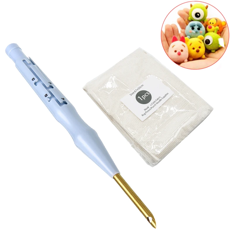 

1pc Embroidery Stitching Needles + Needlework Fabric Threader Guide DIY Craft Sewing Punch Needle for Russian Poke Embroidery