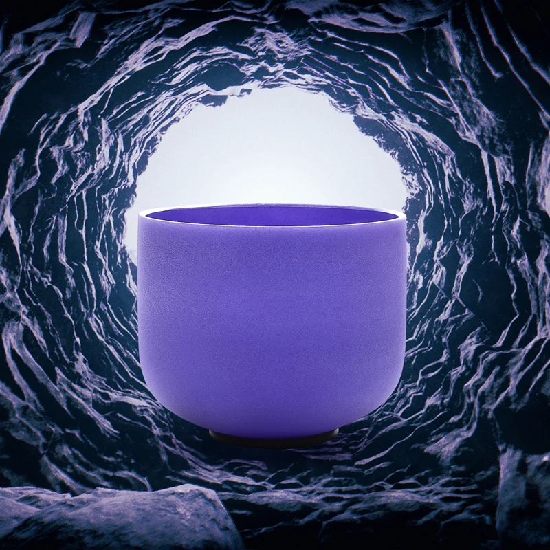 TOPFUND A# Note Pineal Chakra Violet Colored Frosted Quartz Crystal Singing Bowl 8&quot O ring and Mallet included | Спорт и