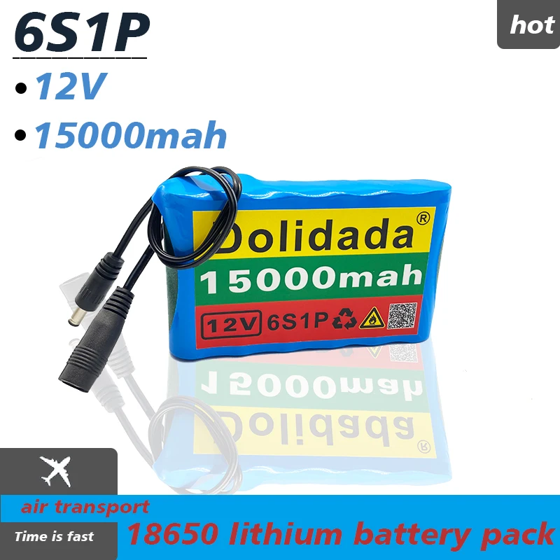 

The New 12V battery pack 15Ah 18650 Rechargeable Lithium Ion battery pack capacity DC 12.6V 15000mAh CCTV Cam Monitor