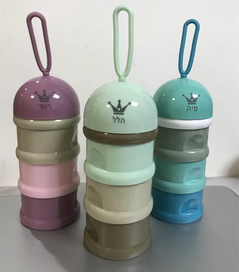 

MIYOCAR personalized any name can make 3 layer Frog Style Portable Baby Food Storage Box Formula Milk Storage