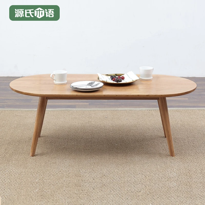 

Northern European oak solid wood tea table green coffee table of contemporary and contracted small family sitting room tea table
