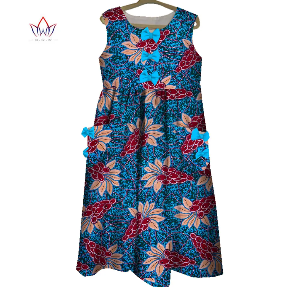 

2021 World Apparel African Round Neck Clothing gril Dashiki Femme Dress Princess Print cotton Toddler Dress WYT369