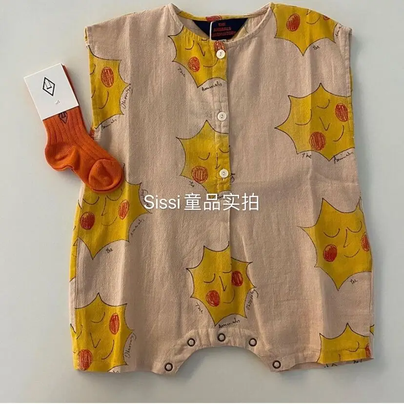 Детский комбинезон с принтом TAO модный оранжевый для маленьких девочек и