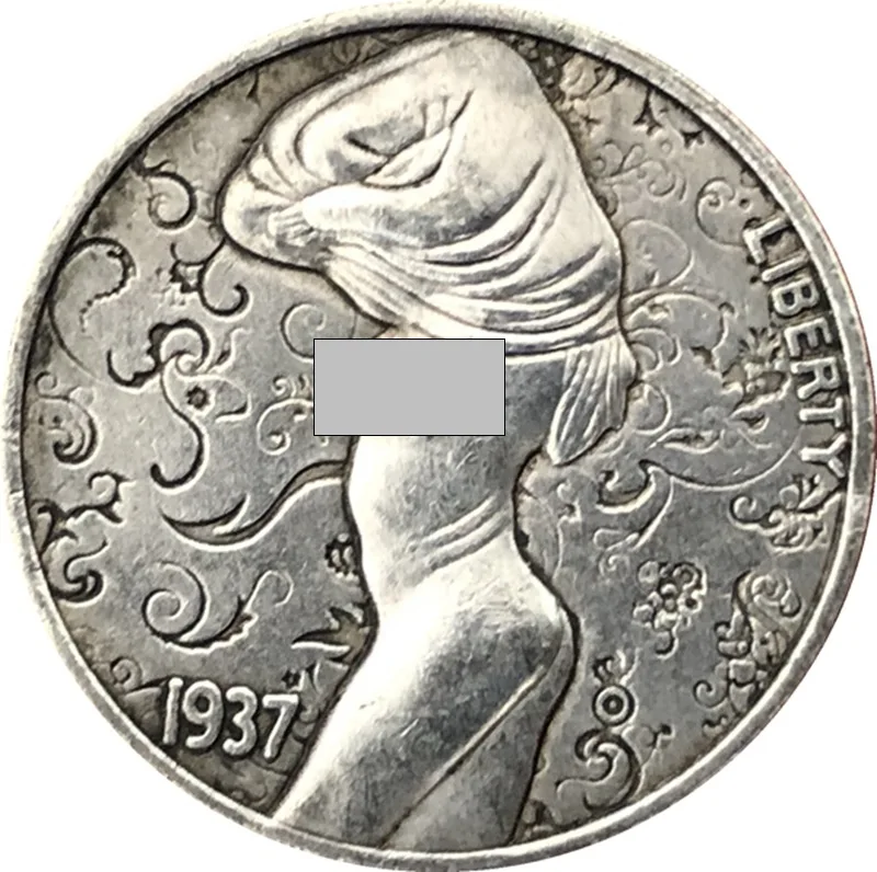 21mm 1937 Sexy Lady US Liberty 5 Cents Coins Morgan Buffalo Hobo Nickel America Commemorative Souvenir Lucky Coin Funny Gift | Дом и сад