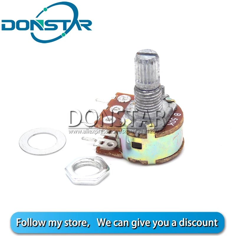 

5PCS Shaft Amplifier Dual Stereo Potentiometer WH148 1K 2K 5K 10K 20K 50K 100K 250K 500K 1M OHM 15MM 6 PIN Rotary Potentiometer