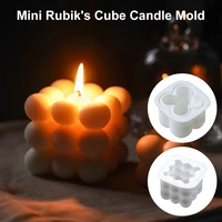 3d cube candle silicone mold simple home baking mousse cake mold candle crafts aromatherapy plaster candle diy decor