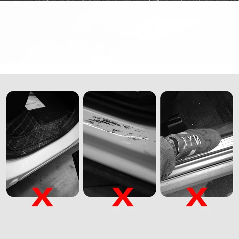 

For Honda CRV Car Threshold Protector Sticker Plate Pedal Cover Trim Strip Car Accessories 4PCS Car Threshold Leather Decal