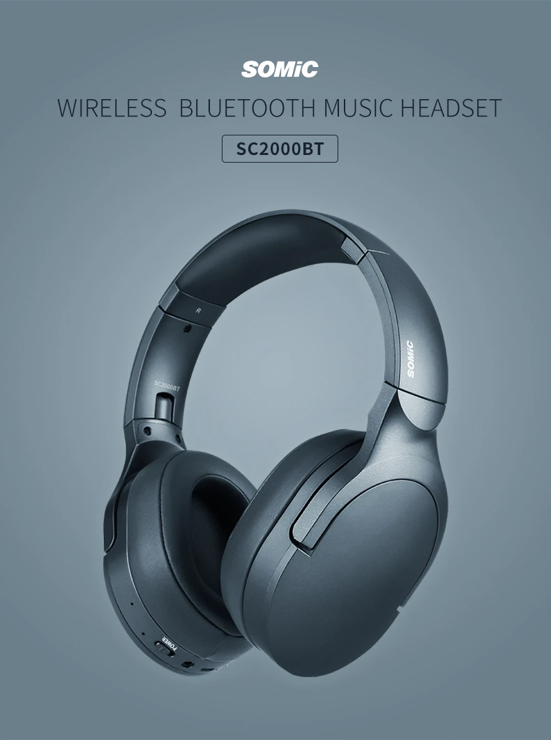 Somic SC2000BT высокое качество музыка стерео 5,0 Bluetooth беспроводной микрофон гарнитура+ проводной 3,5 мм аудио кабель Bluetooth гарнитура