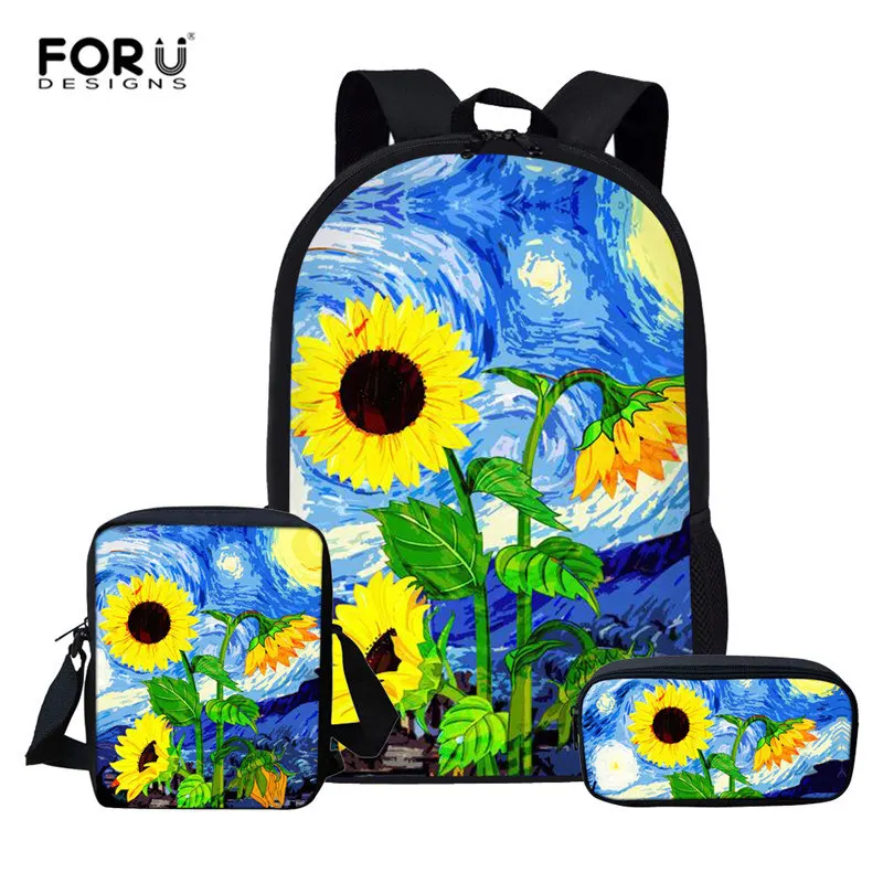 Z5159CEK FORUDESIGNS/Милые Подсолнухи, легкие рюкзаки для девочек, школьные сумки, Набор детских книжных сумок, детский школьный рюкзак, mochila escolar - Цвет: Z5159CEK